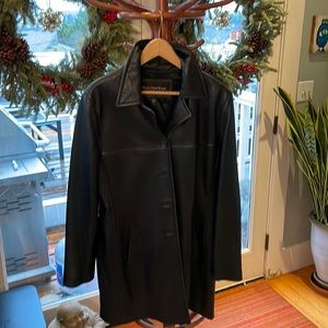 XL Marc New York vintage Black 3/4 length leather jacket